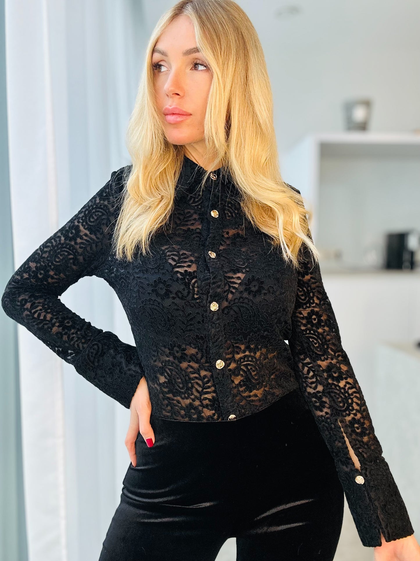 Chemisier « DENTELLE » NOIR
