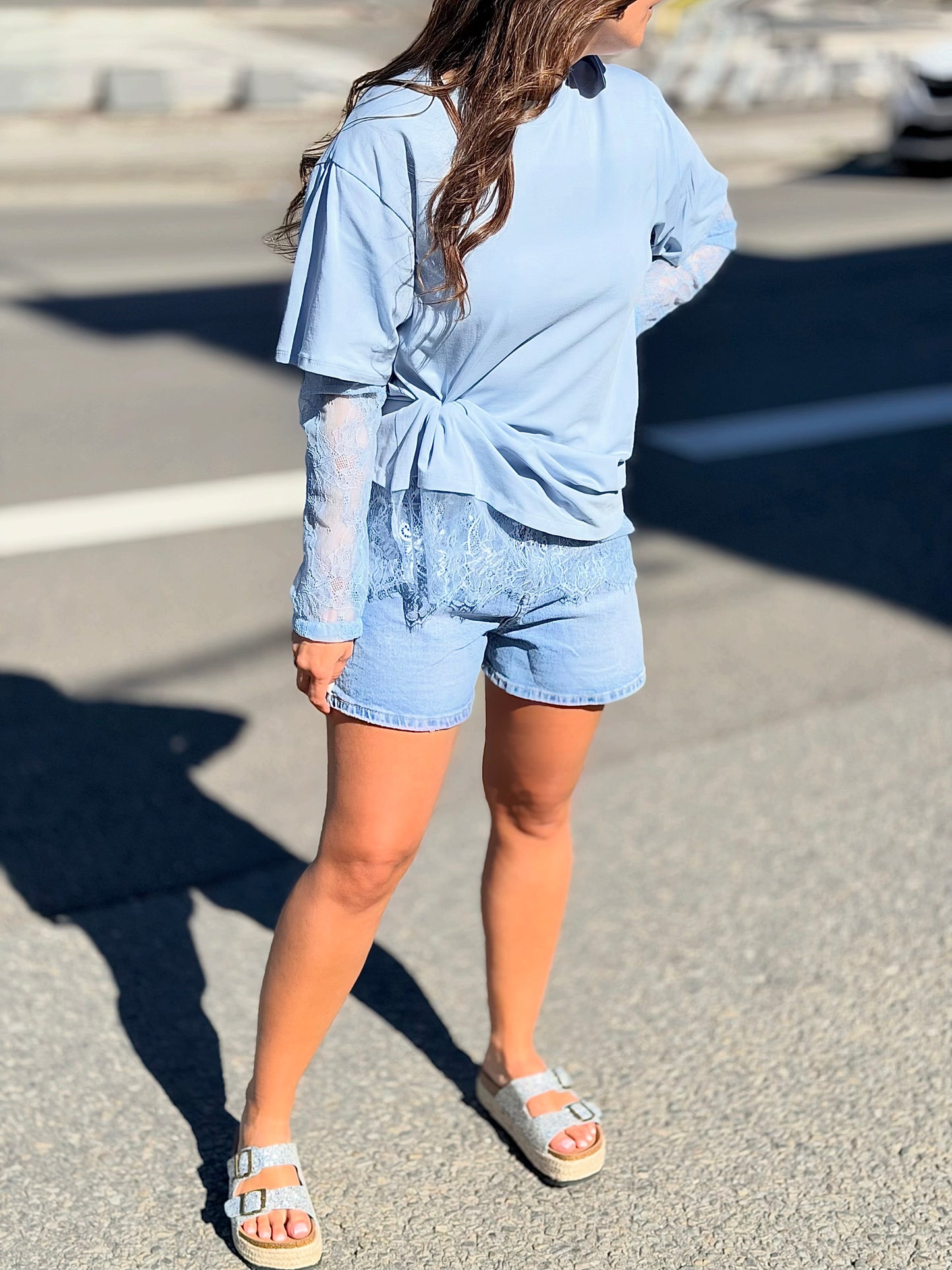 T-shirt long «Denty» bleu