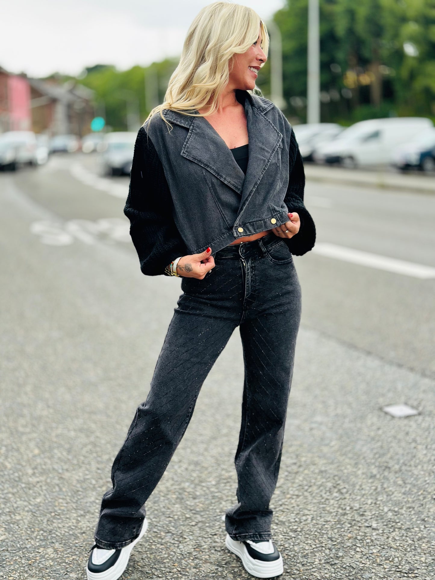 Jeans « VICTORIA » GRIS FONCÉ