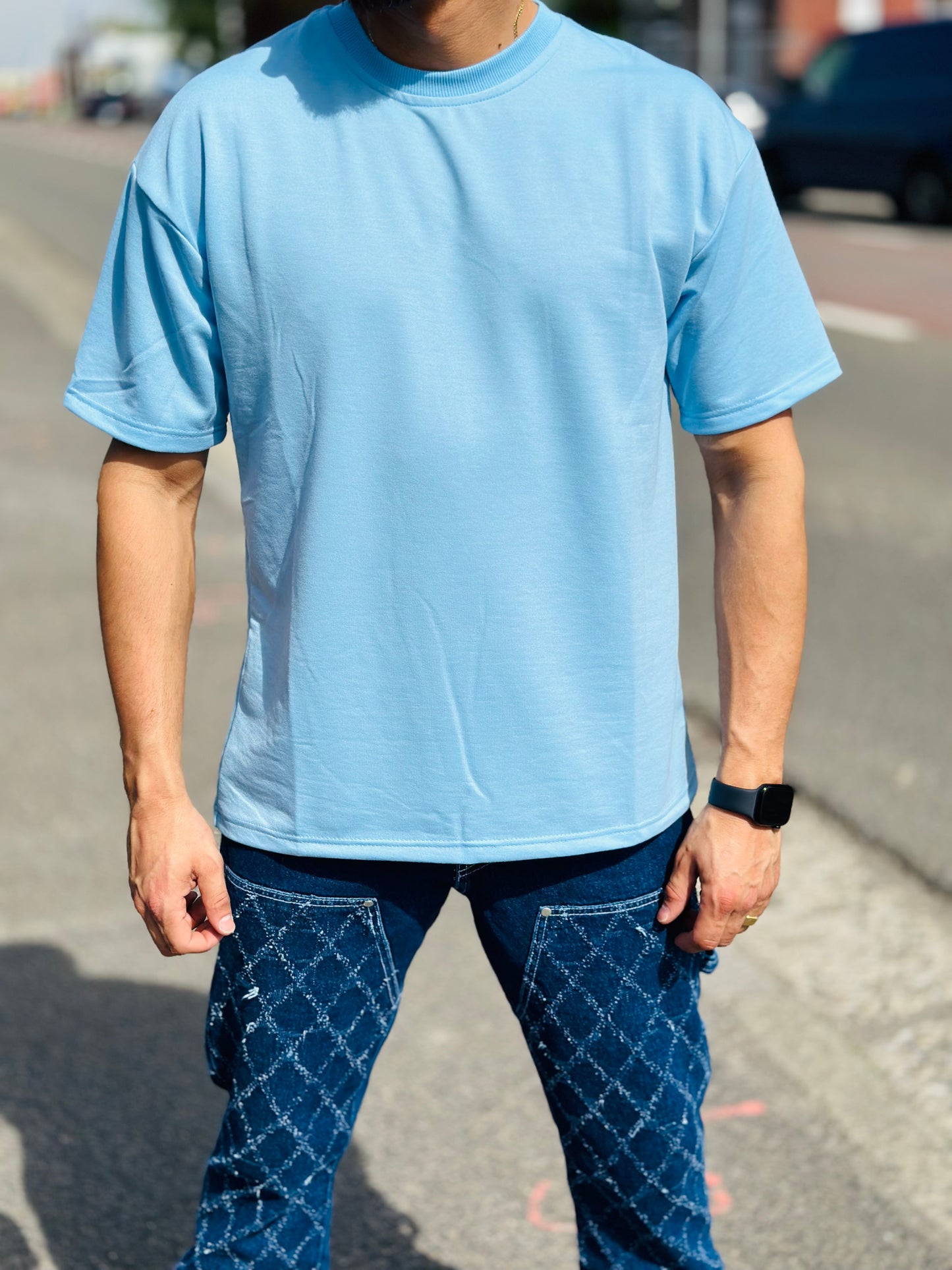 T SHIRT STREET BLEU CIEL