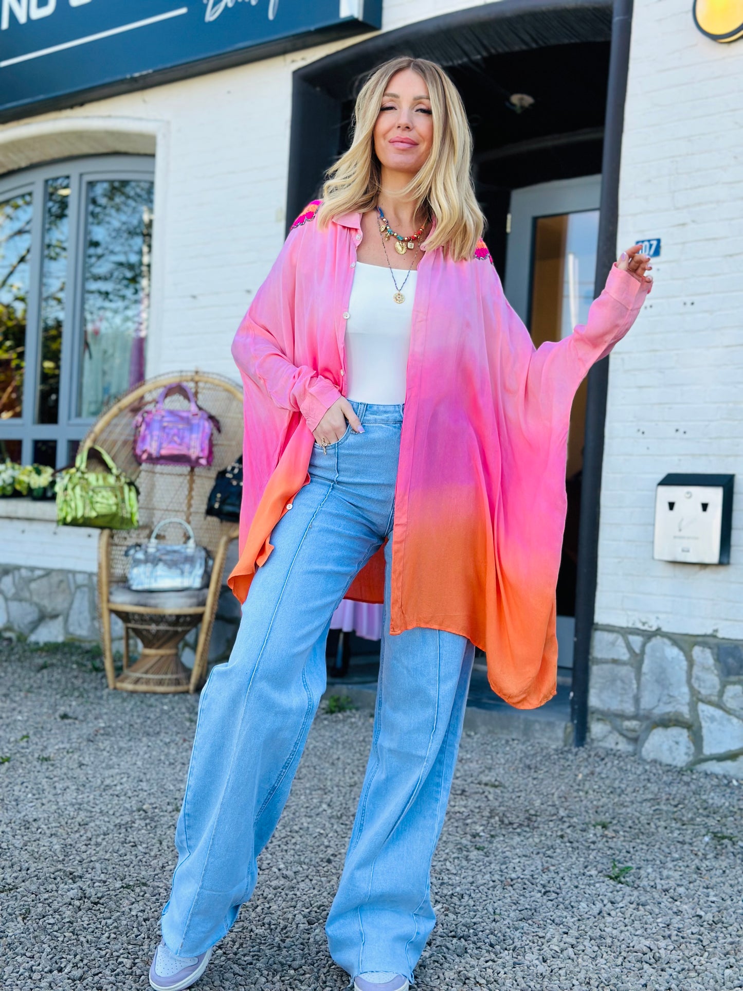 Chemisier « ANGÈLE » ROSE