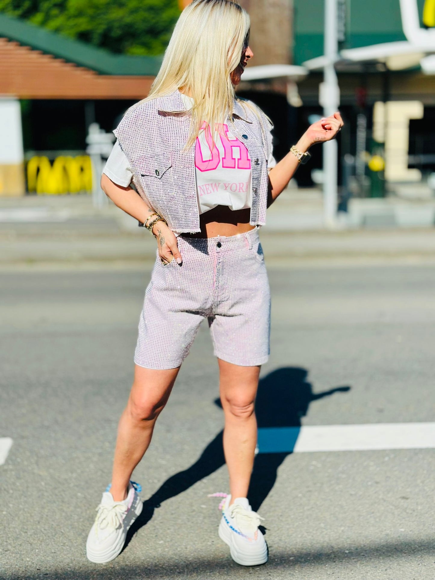 Short « FULL STRASS » ROSE