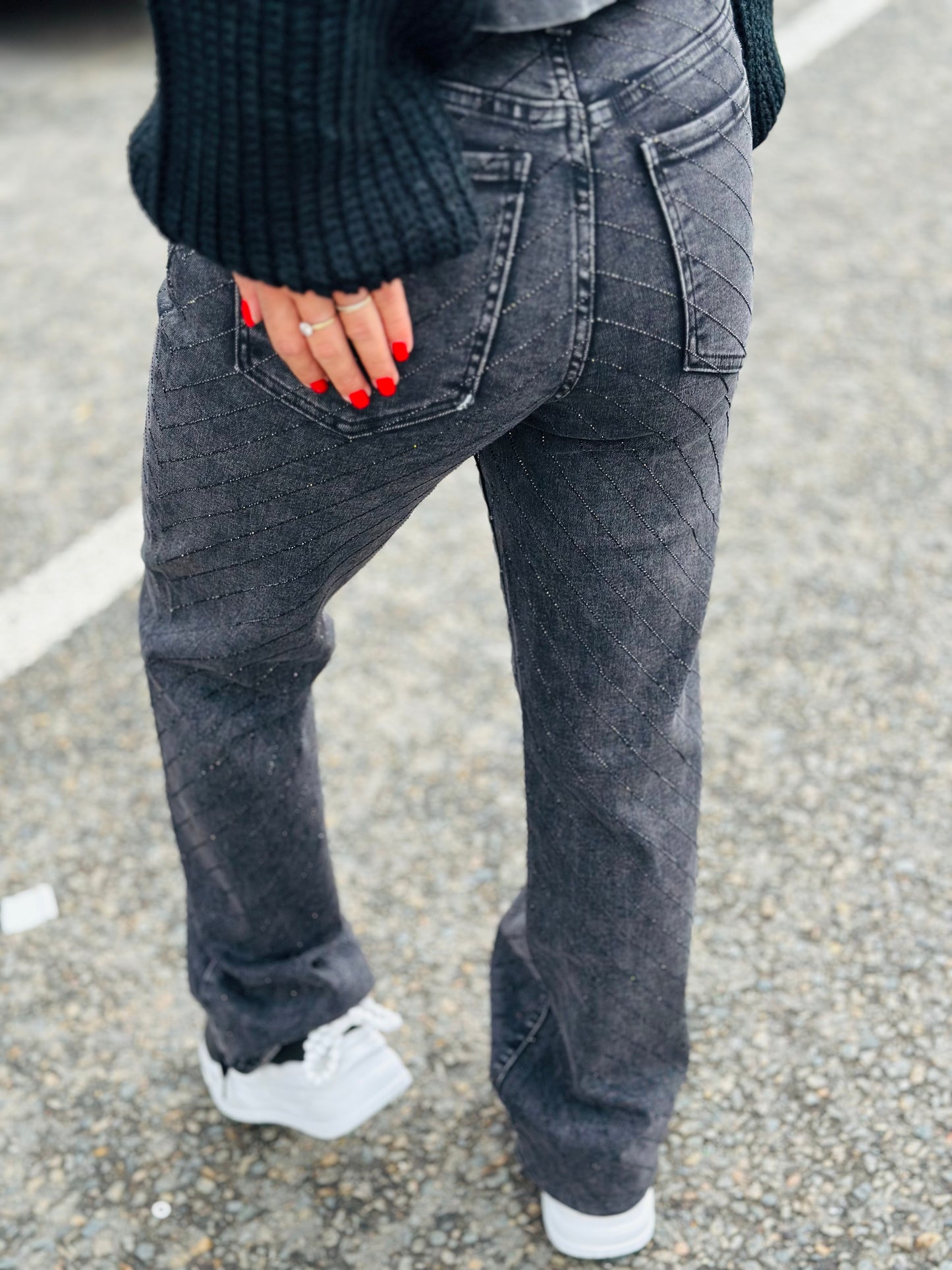 Jeans « VICTORIA » GRIS FONCÉ