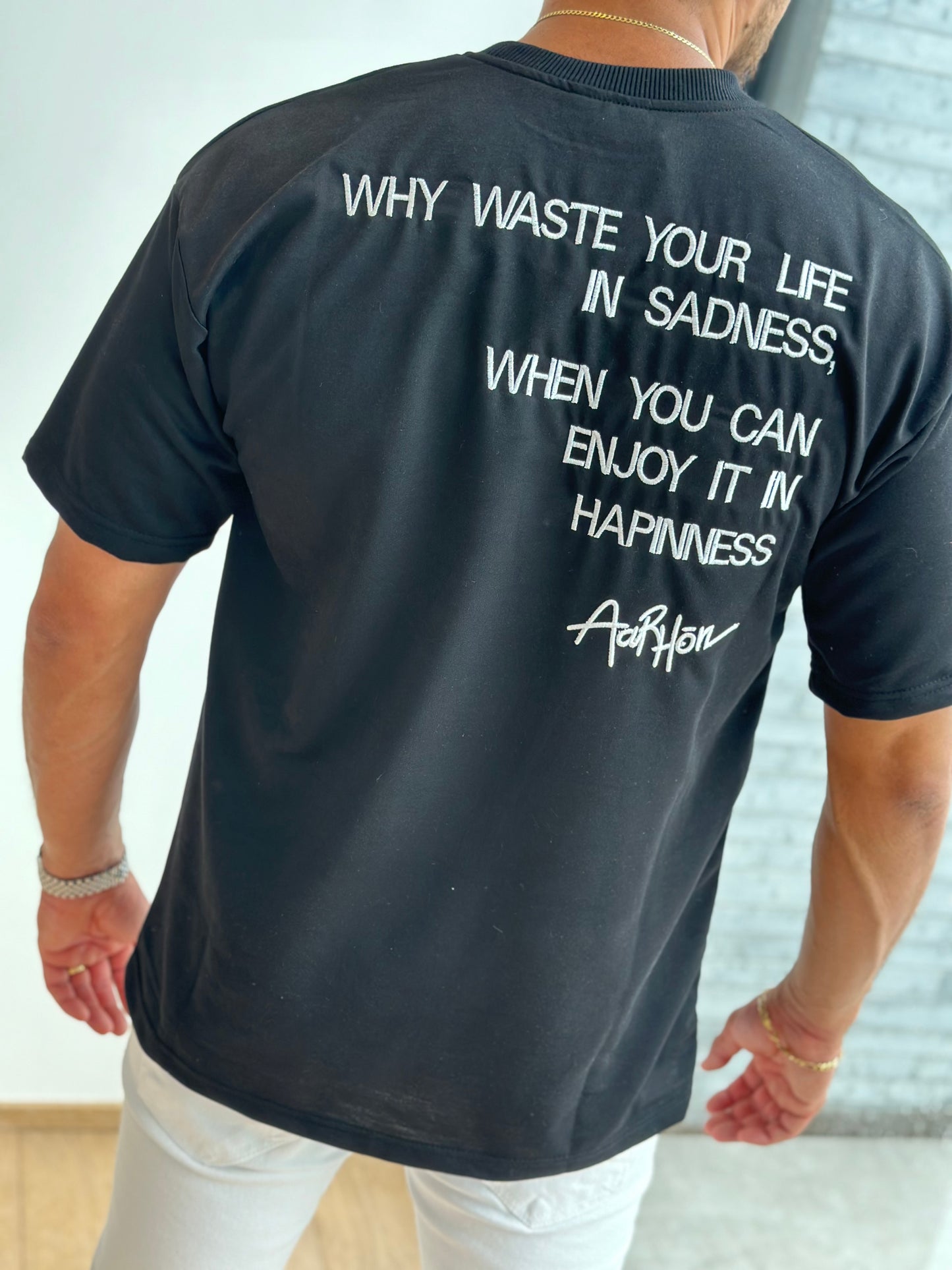 T SHIRT HAPINNESS NOIR