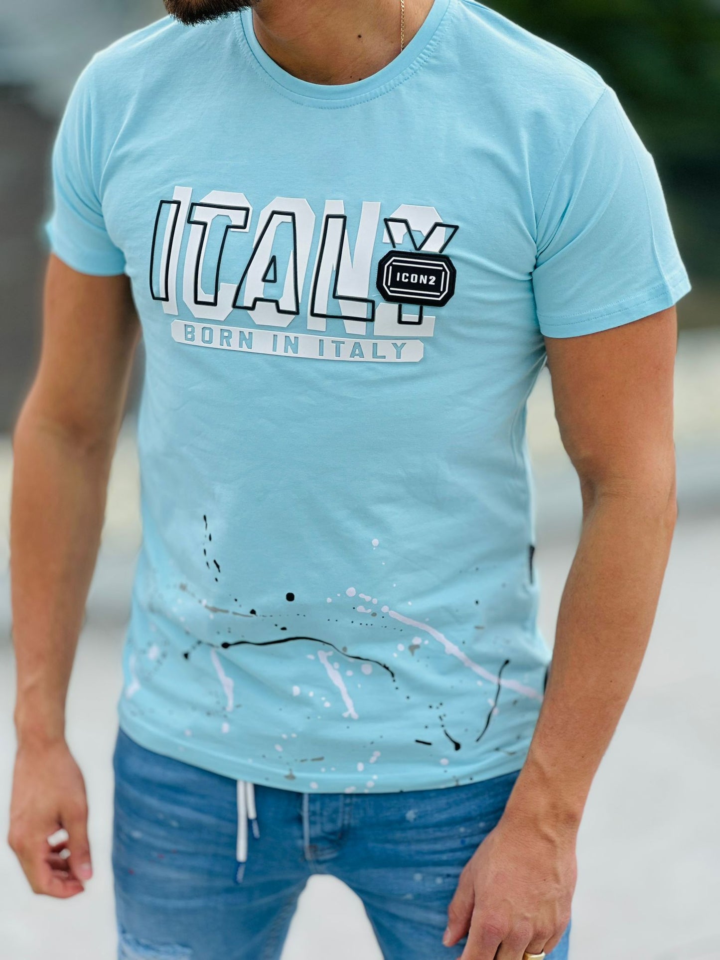 TEE SHIRT ICON BLEU
