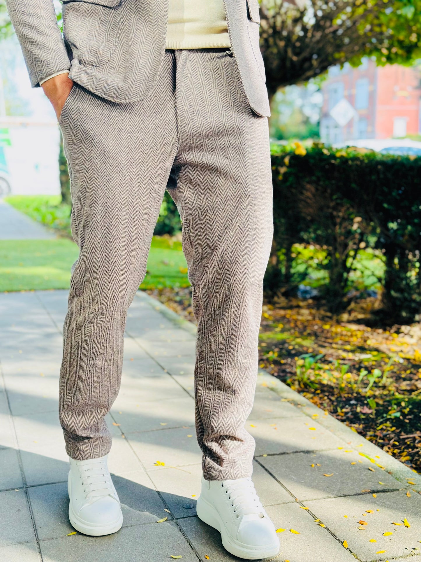 ENSEMBLE BLAZER TAUPE CHINÉ
