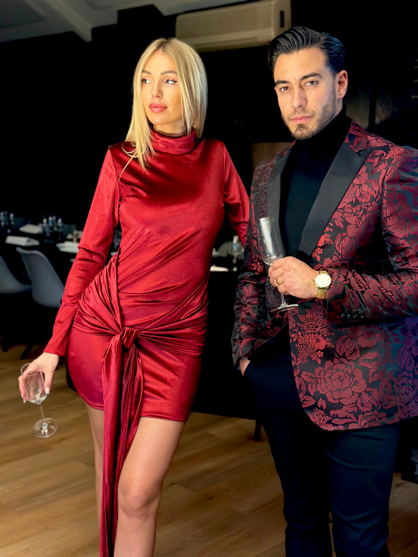 ROBE EN VELOURS ROUGE