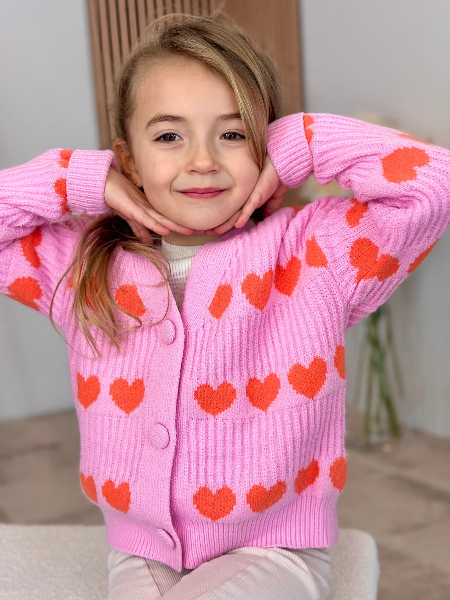 CARDIGAN ROSE COEUR