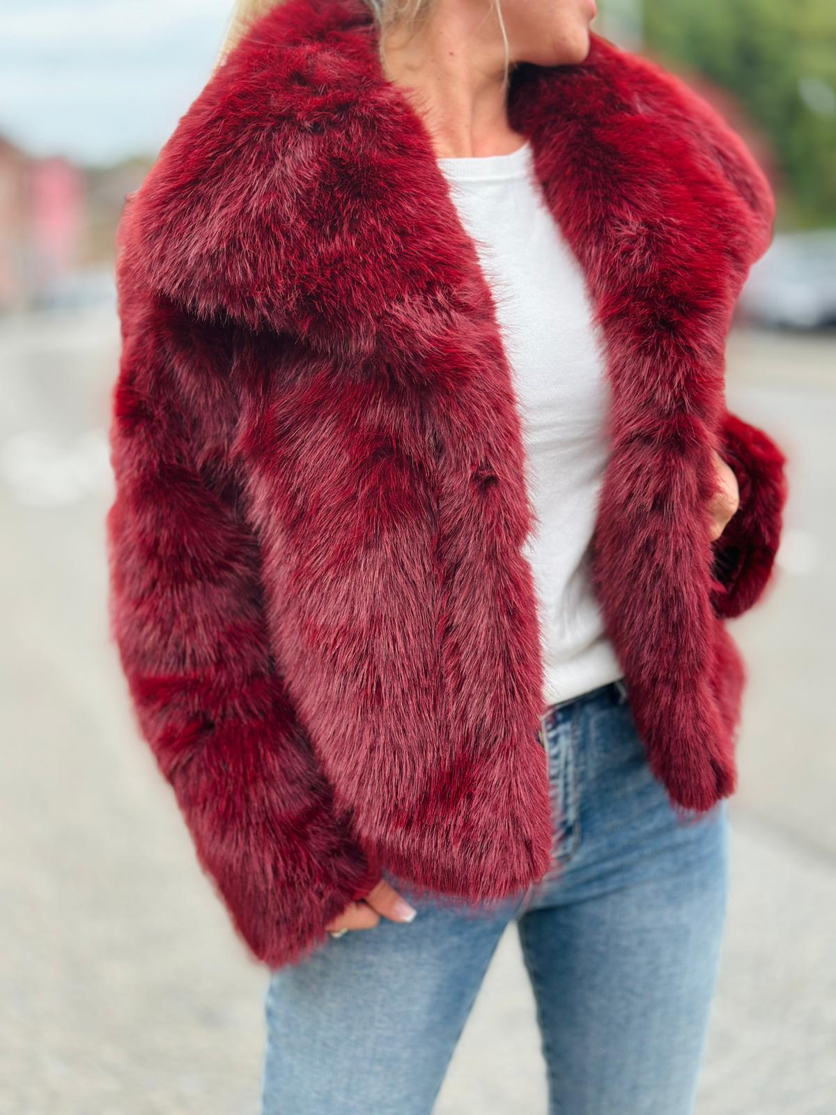 Veste « FOURRURE » BORDEAUX