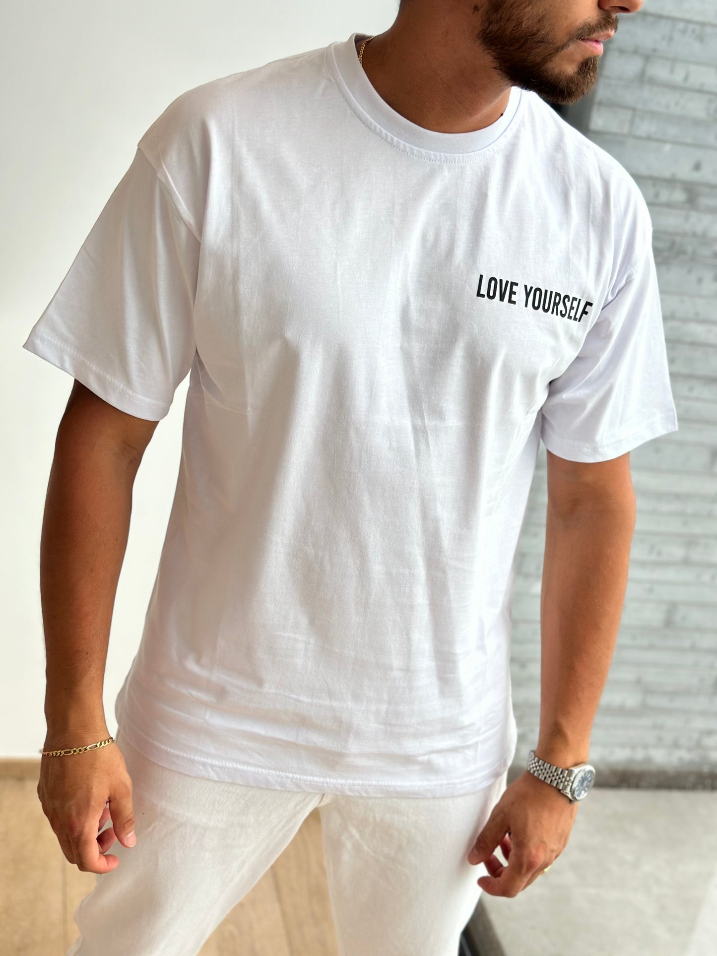 T SHIRT LOVE YOURSELF BLANC