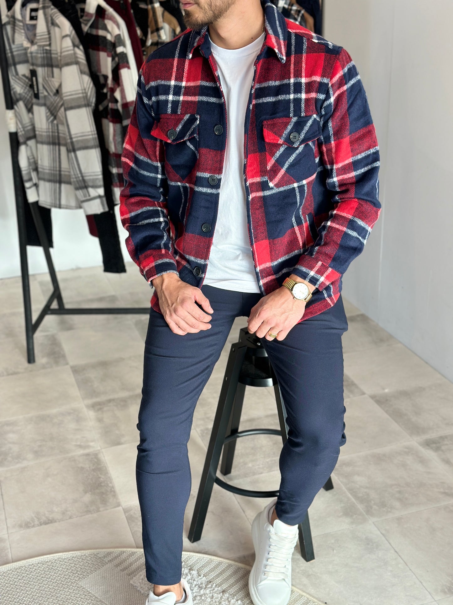 SURCHEMISE LIVIO ROUGE