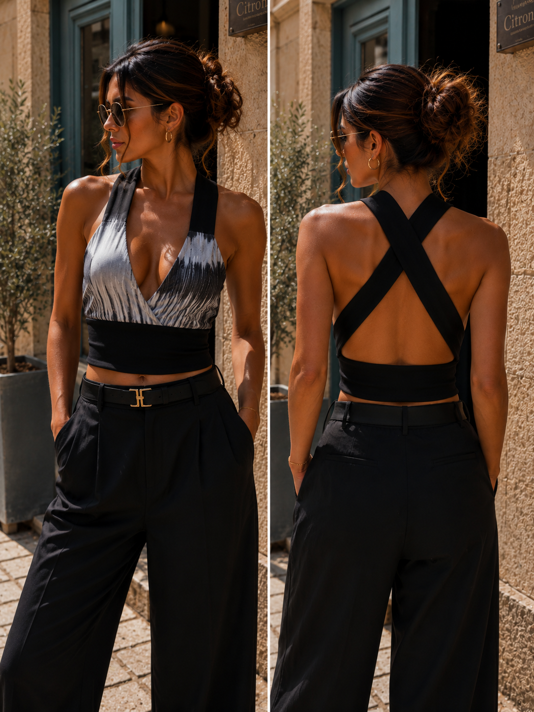 Crop top «Lia» gris