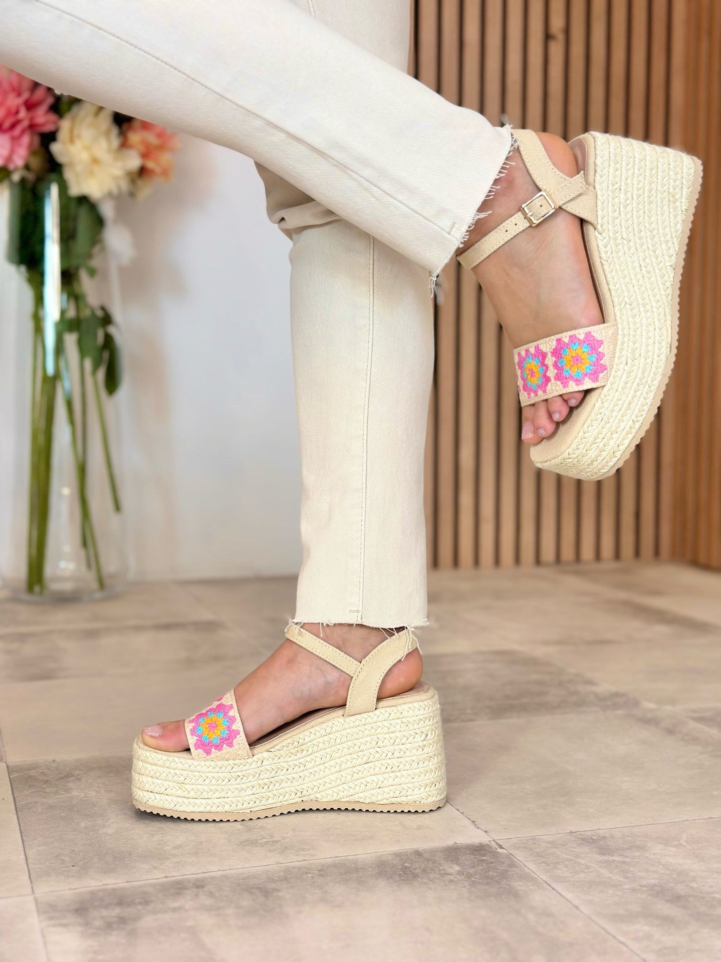 SANDALES COMPENSÉES LIANA ROSE