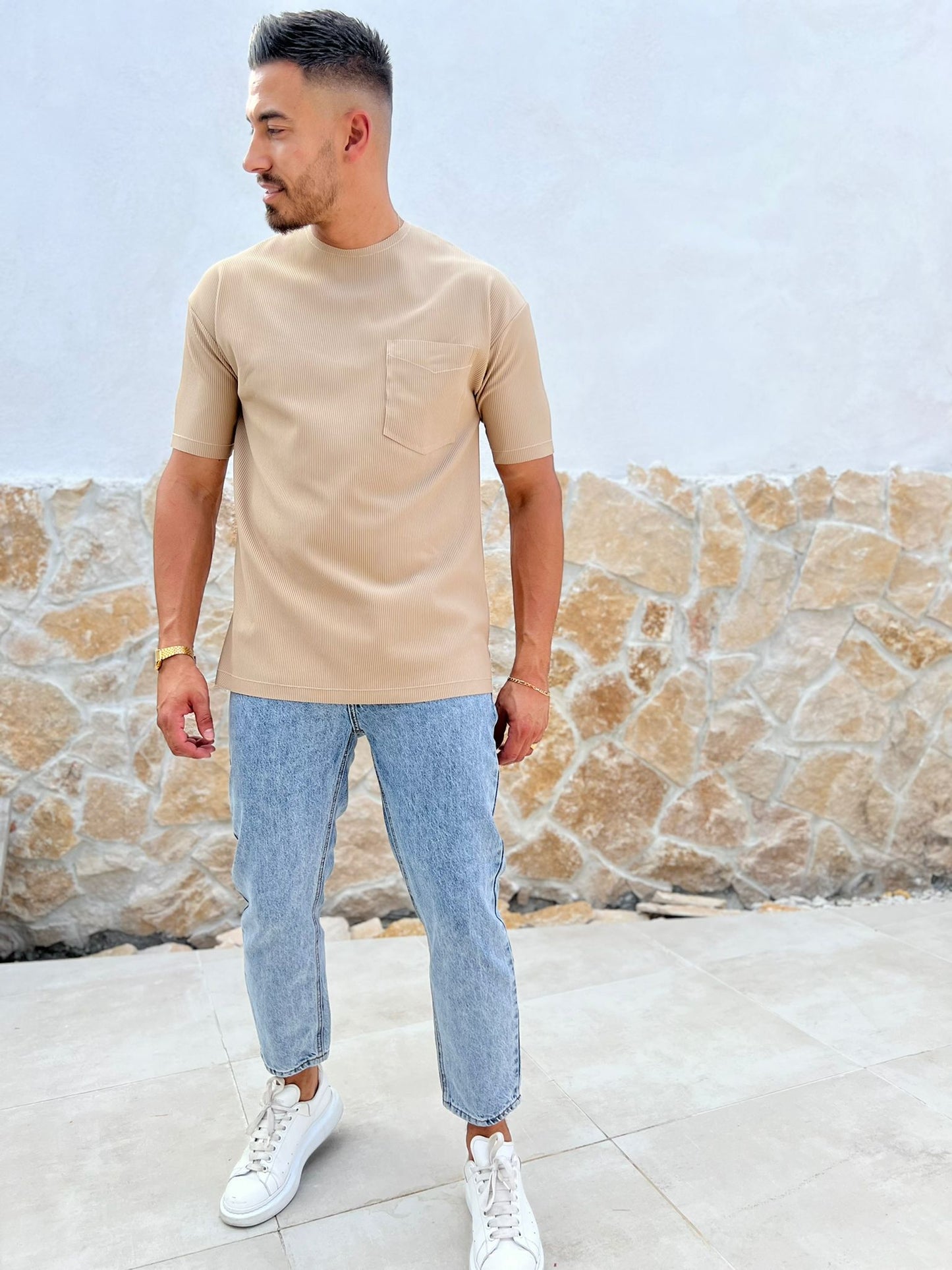 T shirt oversize Zio beige