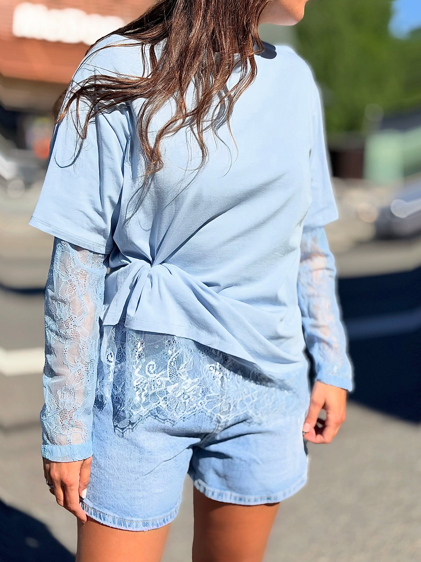 T-shirt long «Denty» bleu