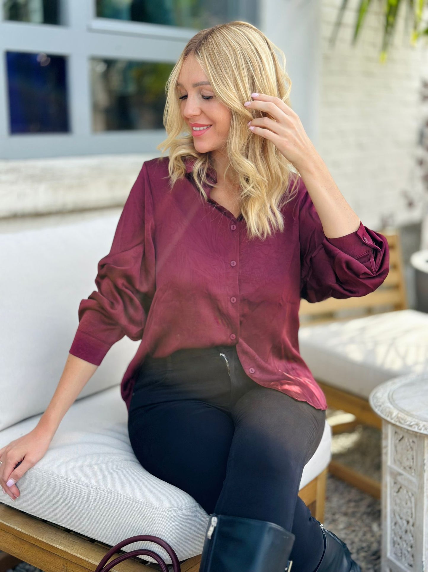 Chemisier « DENTELLE » BORDEAUX