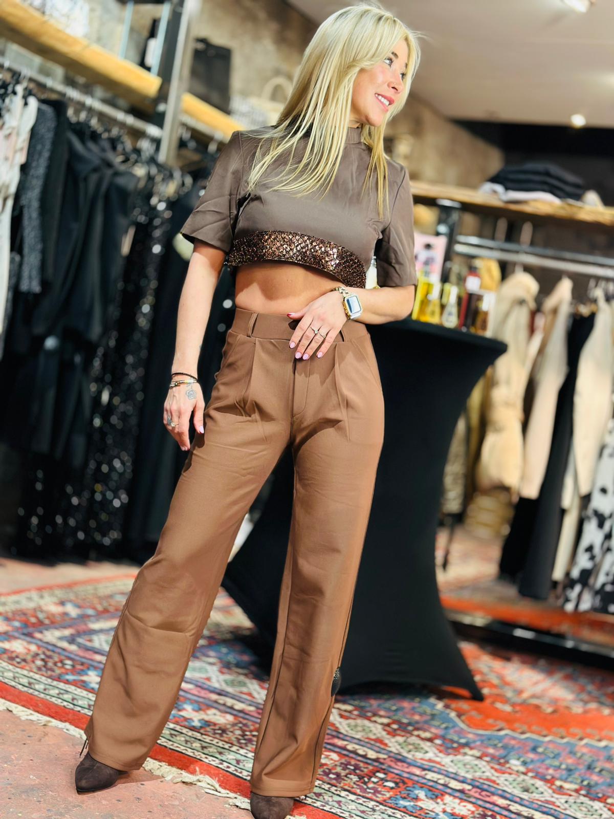 Pantalon « PALAZZO » CHOCO