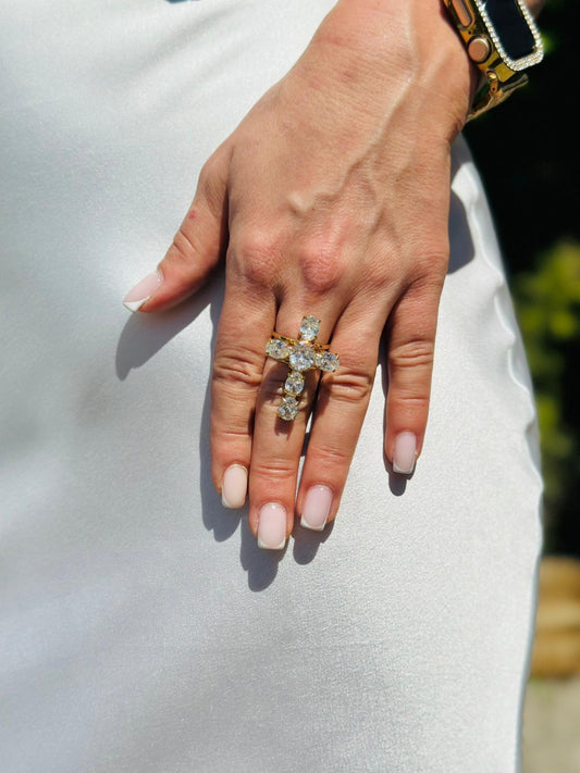 Bague « STRASS » CROIX