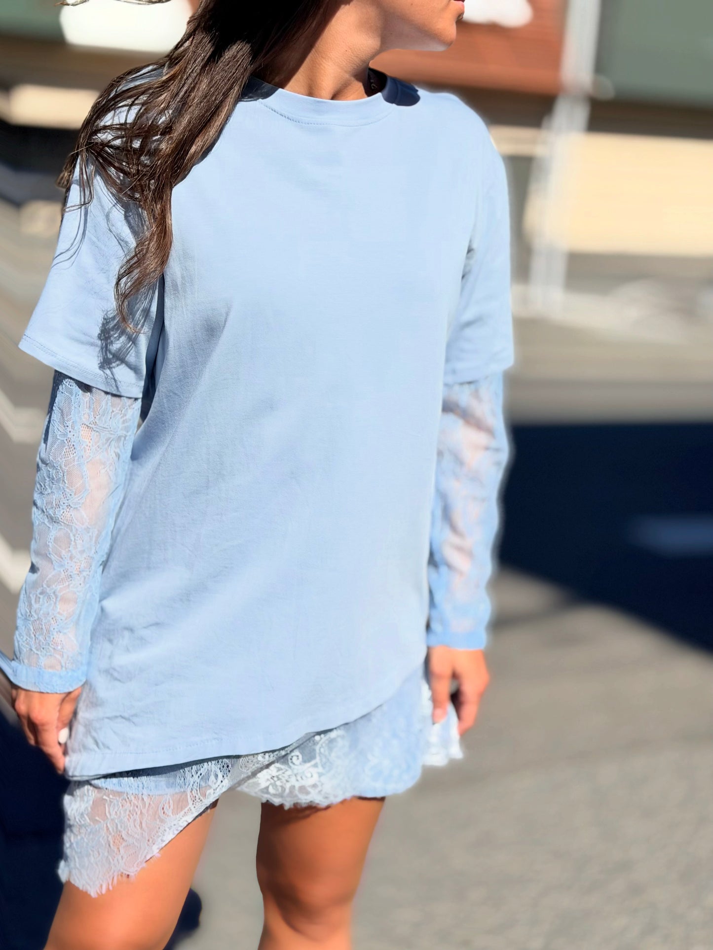 T-shirt long «Denty» bleu