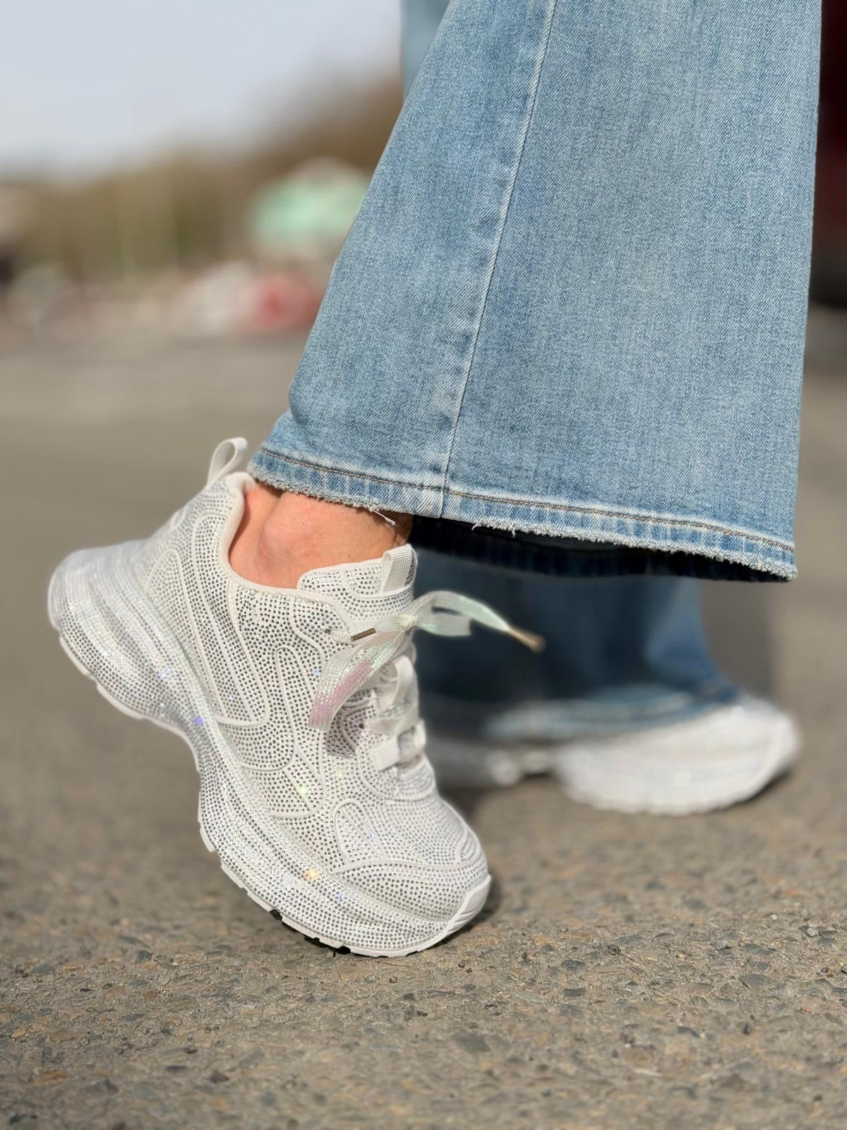 Sneakers «Full strass» blanc