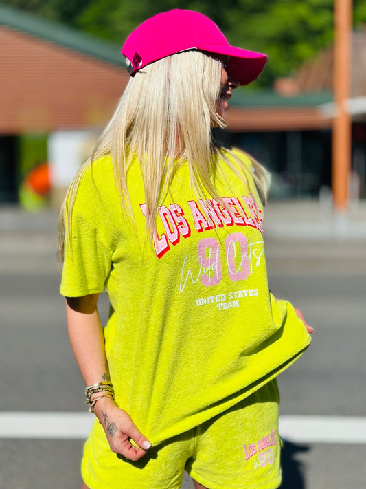Sweat « LOS ANGELES » JAUNE FLASH