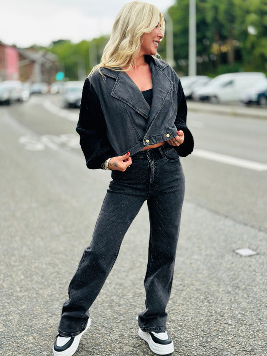 Jeans  « VICTORIA » GRIS FONCÉ