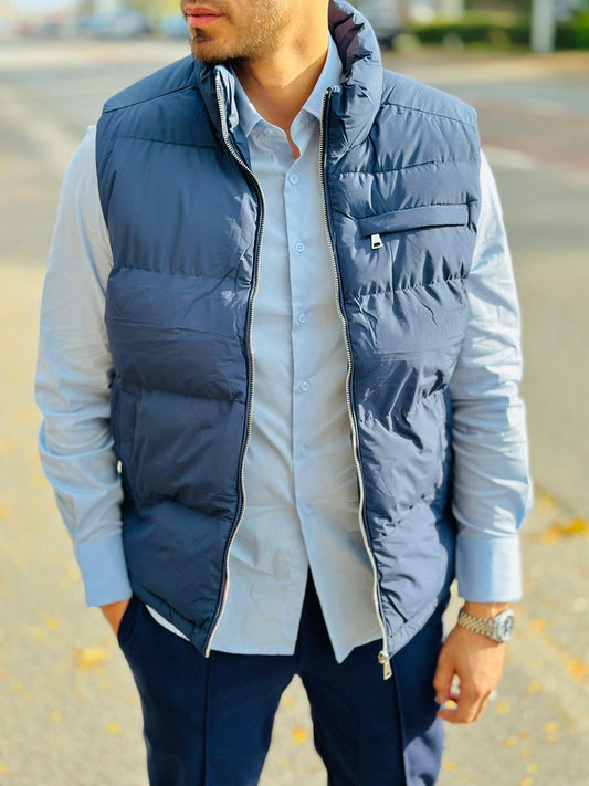 VESTE SANS MANCHE BLEU
