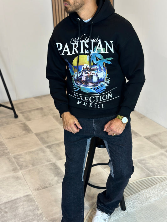 PULL À CAPUCHE PARISIAN NOIR