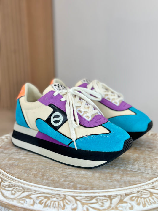 SNEAKERS NØ NAME BOOM JOGGER TURQUOISE /BEIGE