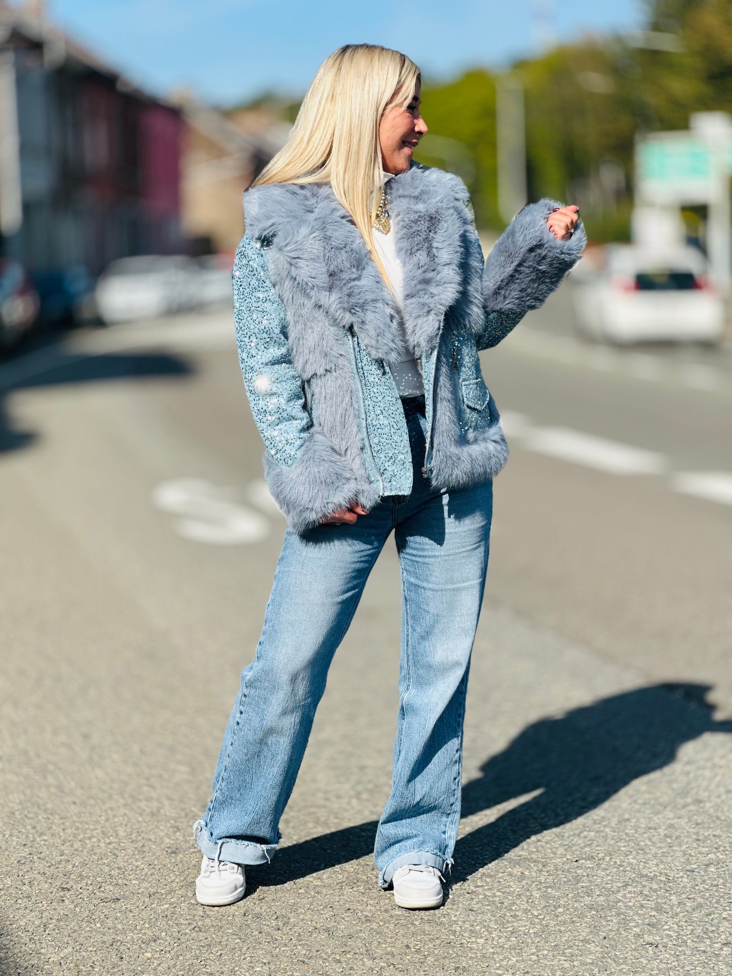 Veste  « DALIA » BLEU CIEL no