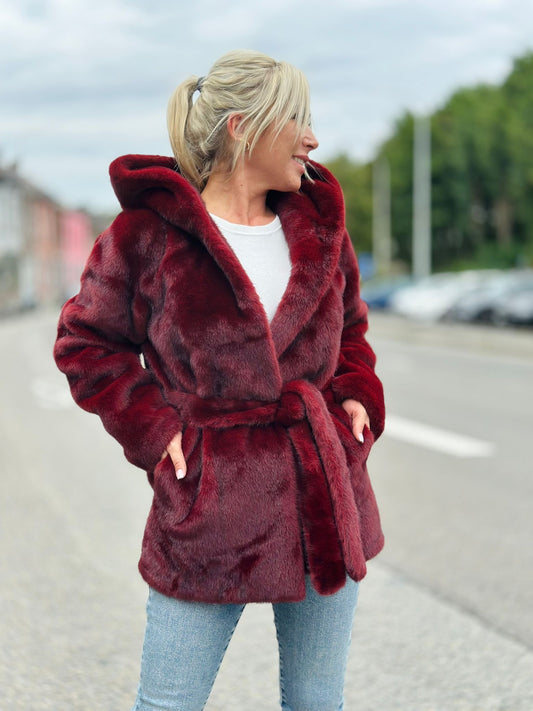Manteau «  ROULIETTE » BORDEAUX