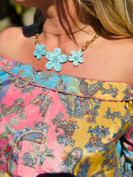 Collier « FLEUR » TURQUOISE