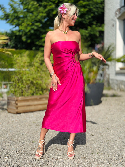 Robe « SATINÉE » FUCHSIA