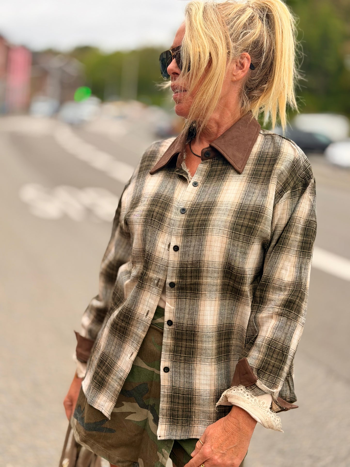 Chemise Carreaux "Buck" Kaki