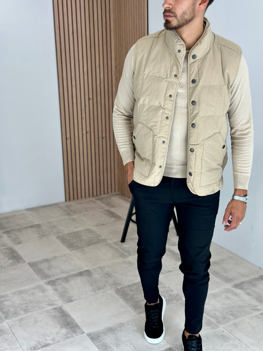 VESTE SANS MANCHE BEIGE