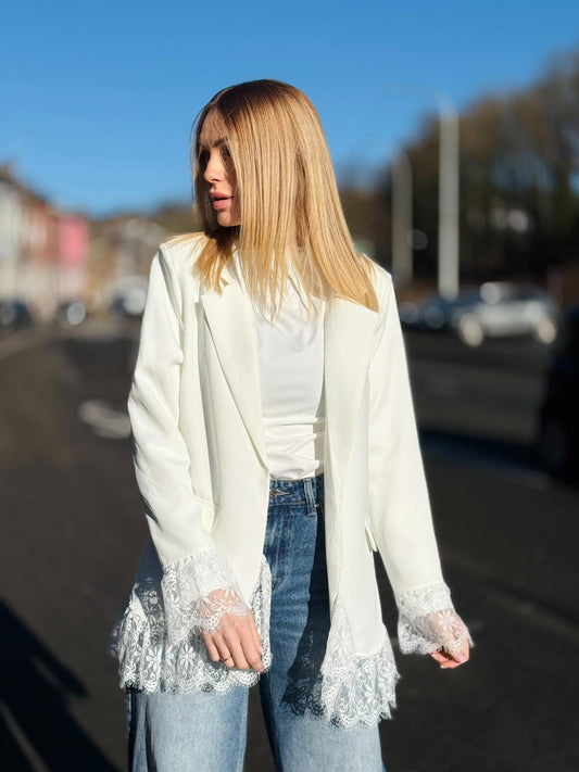 Blazer " Paris dentelle "Blanc