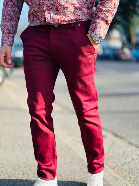 CHINO BARON BORDEAUX