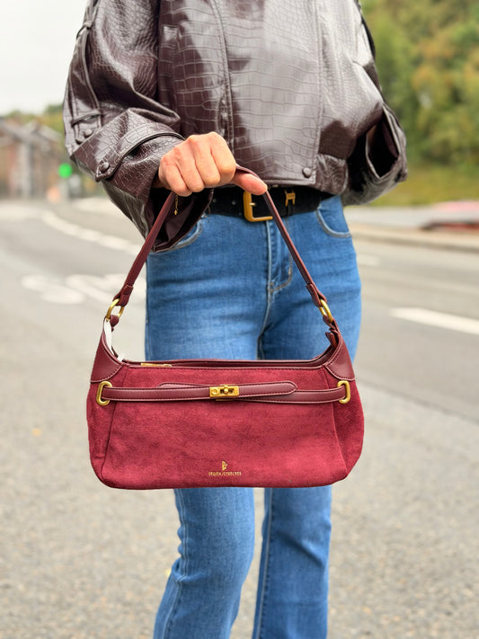 Veste simili croco "Sandy" Bordeaux