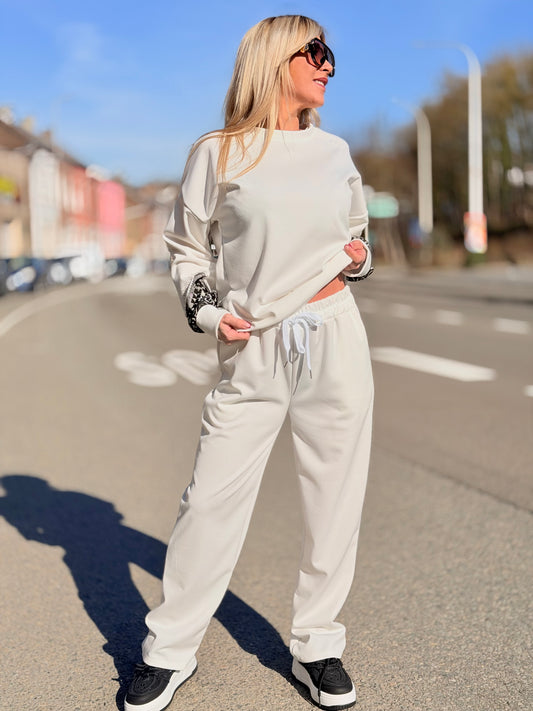 Ensemble jogging « blanc»