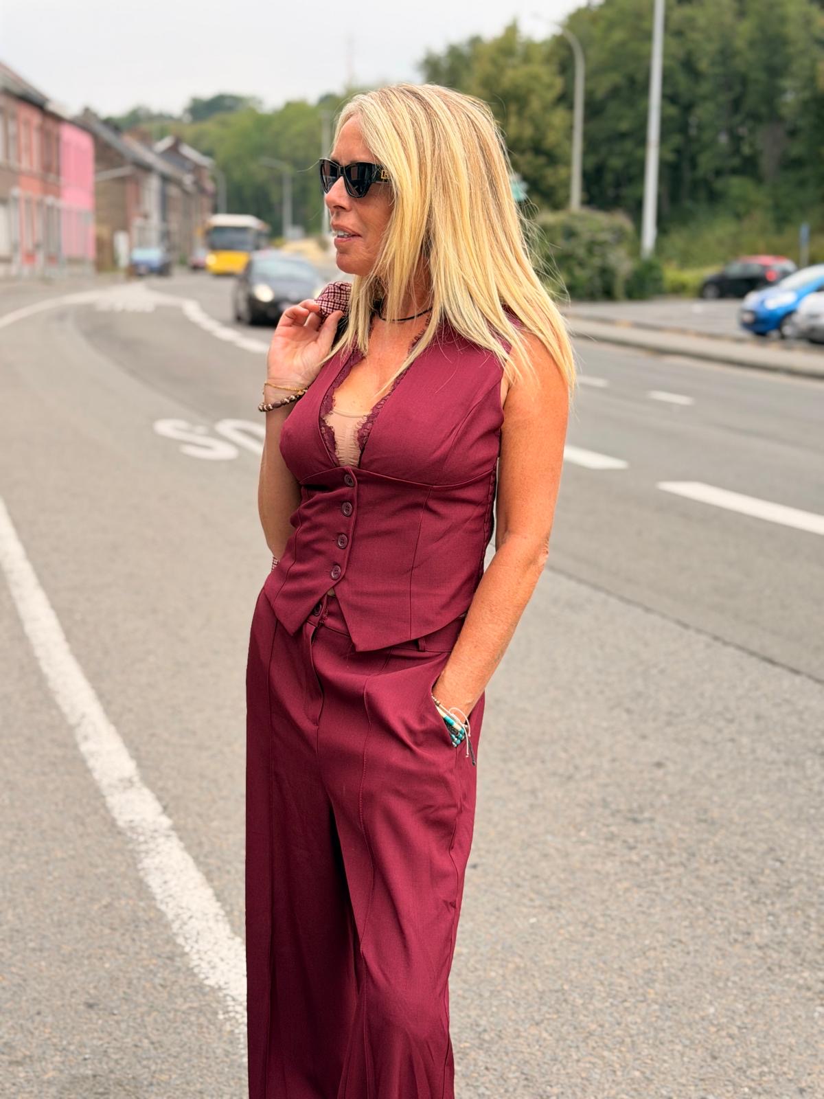 Ensemble «Nadine» bordeau