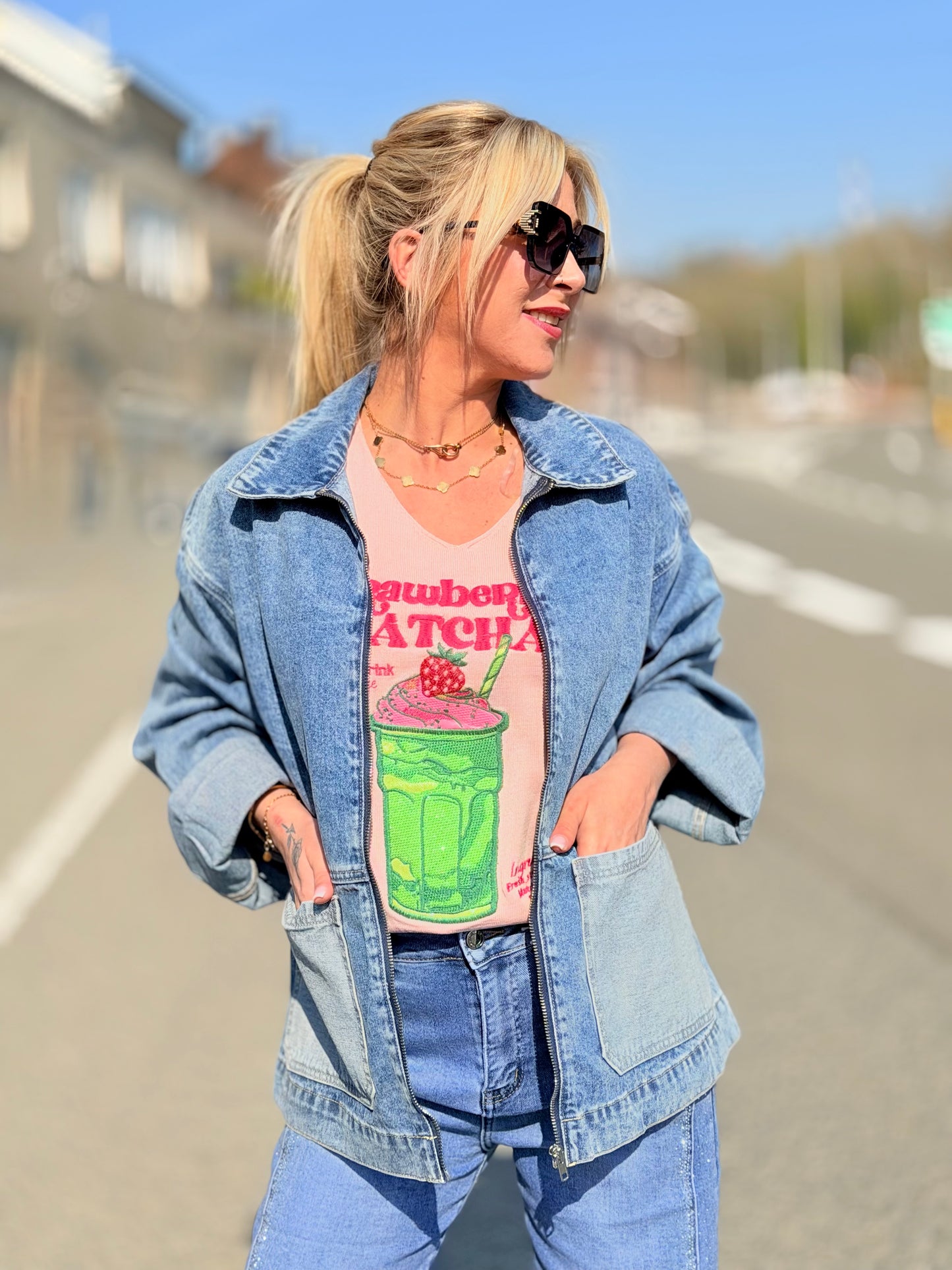 T shirt «Matcha» rose