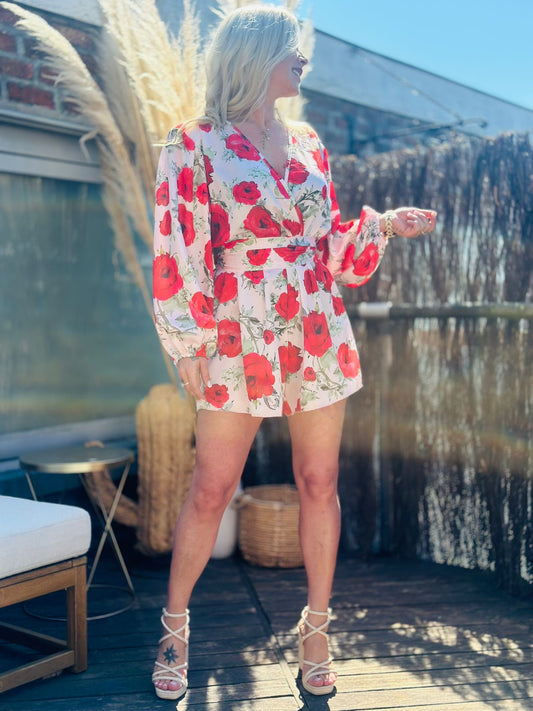 COMBINAISON SHORT « ALYA » ROUGE