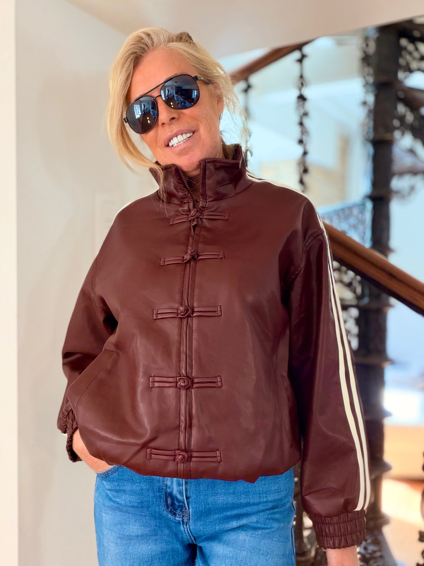 Veste Simili "Addi" Bordeaux