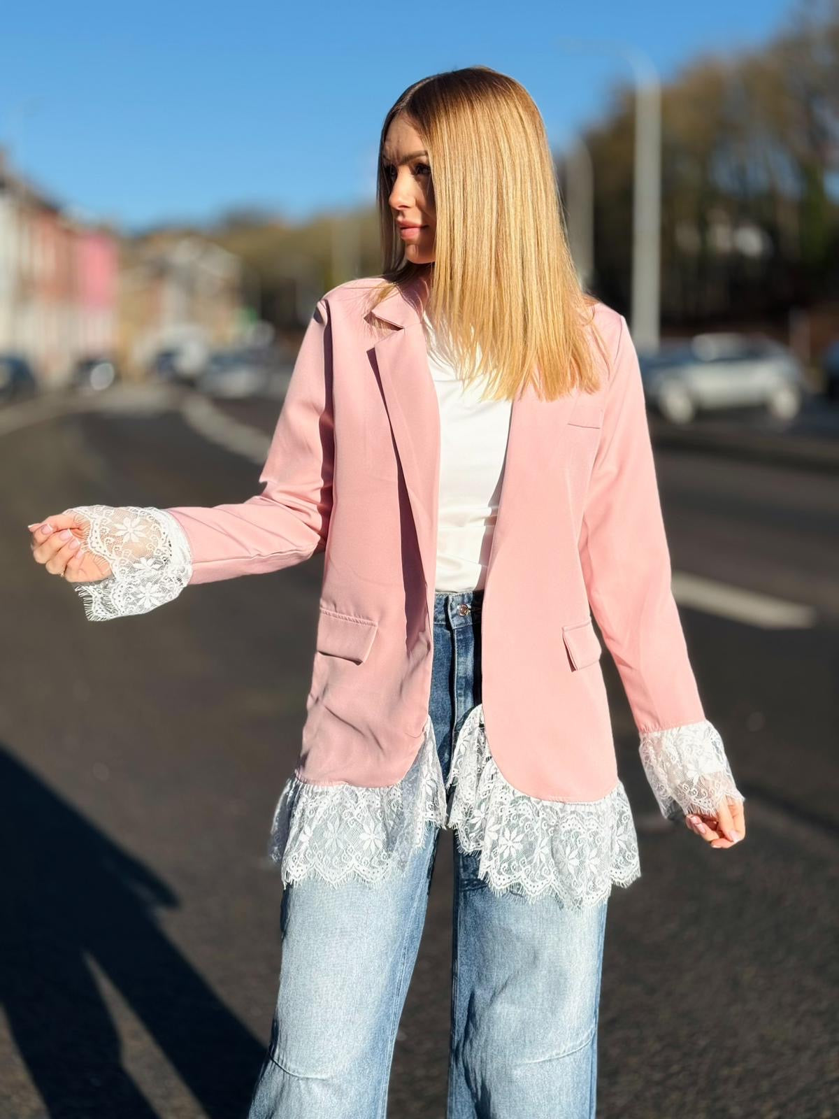 Blazer "Paris dentelle" Rose