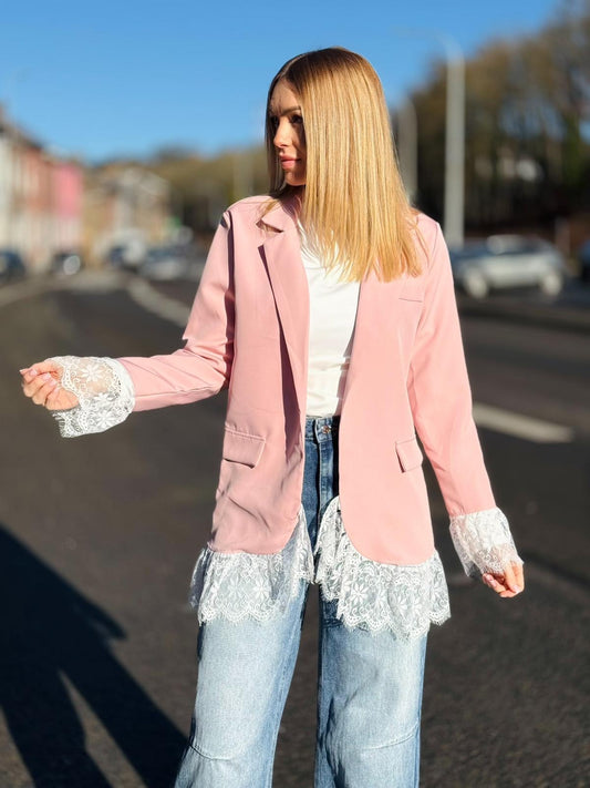 Blazer "Paris dentelle" Rose