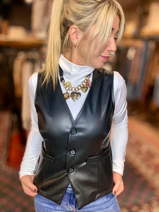 Gilet « Noir» similicuir