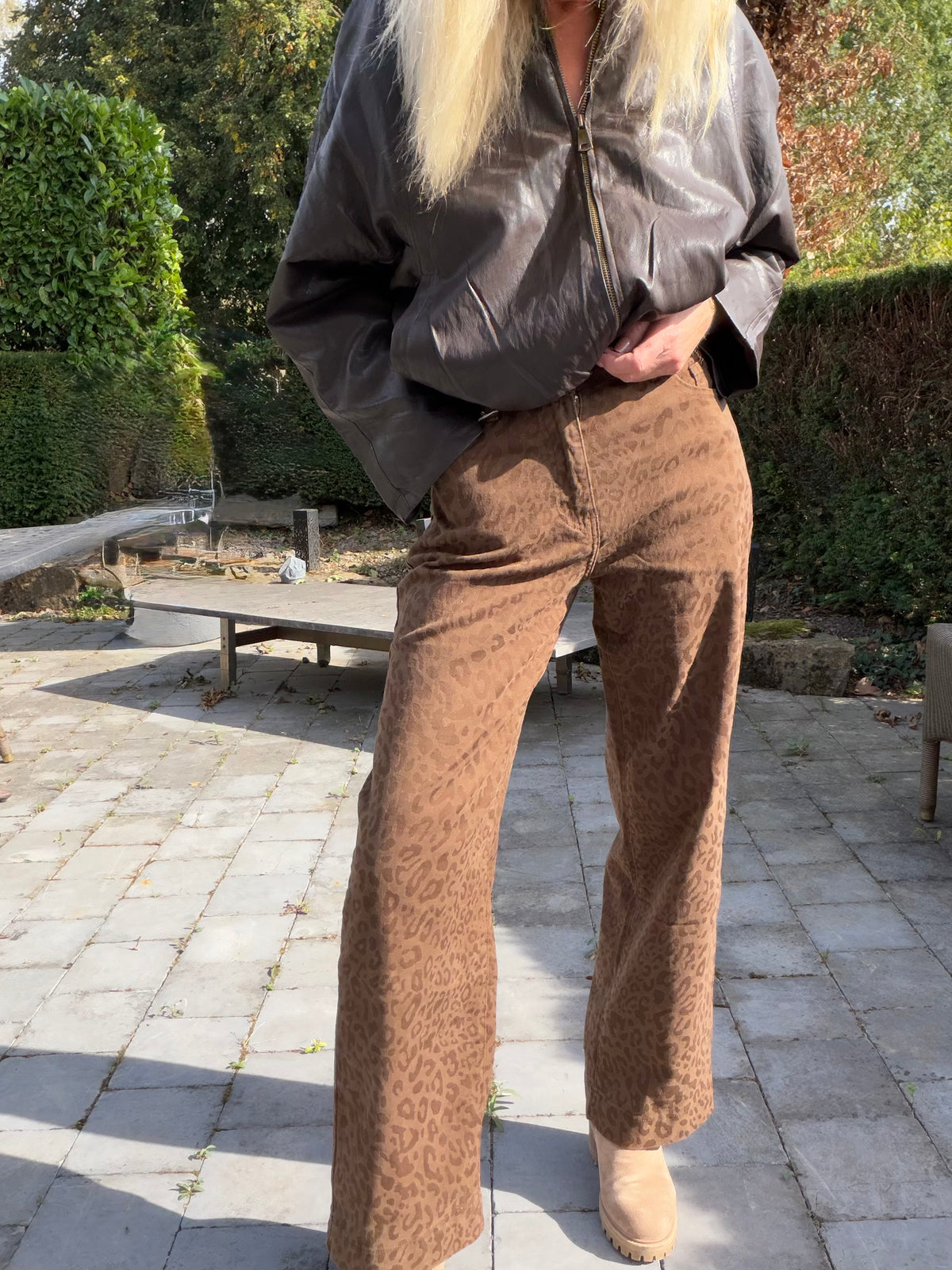 JEANS LÉOPARD  - CHOCOLAT