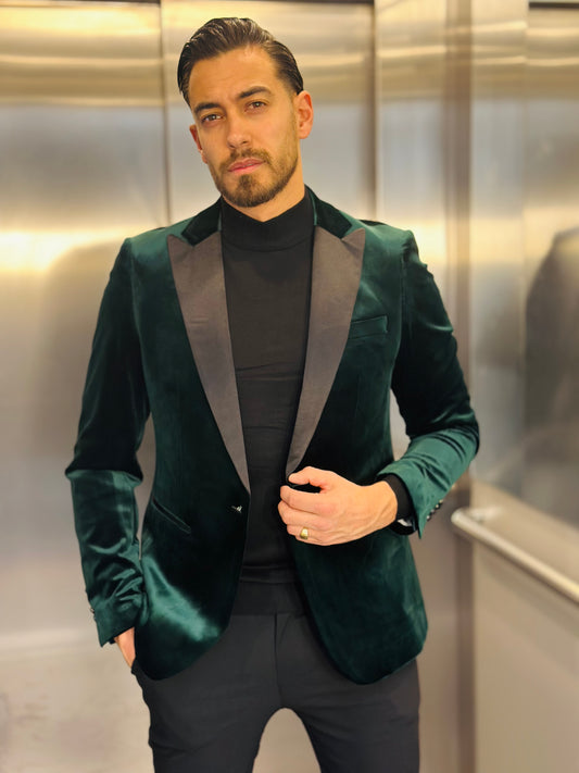 BLAZER VERT VELOURS
