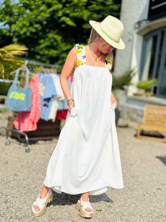 Robe «citron» blanche