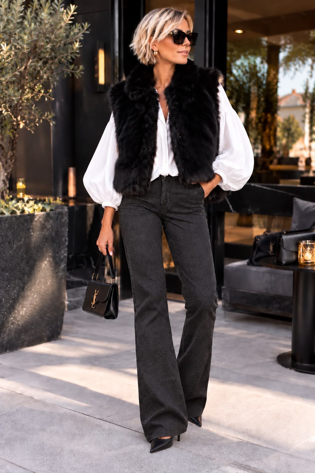 JEAN FULL LENGTH STRASS NOIR